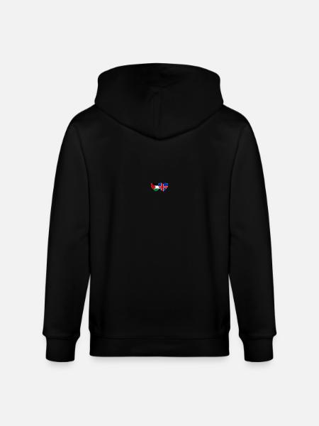 Palestine Iceland Flag Heart - Stanley/Stella CULTIVATOR Unisex Organic Hooded Jacket - black