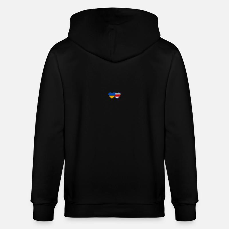 Ukraine Costa Rica Drapeau Coeur - Veste à capuche bio CULTIVATOR Stanley/Stella Unisexe - noir