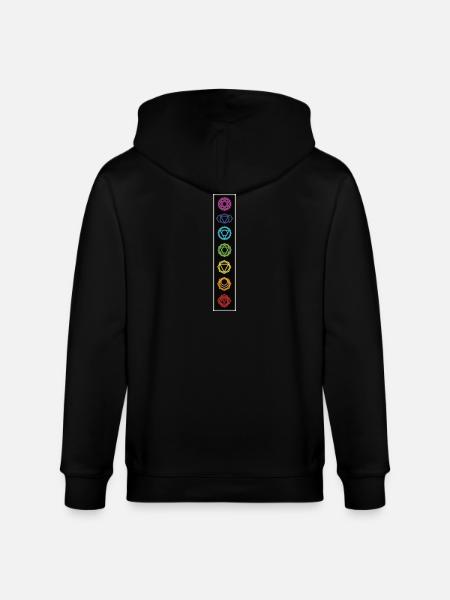 Yoga Meditation 7 Chakra - Stanley/Stella CULTIVATOR Unisex Organic Hooded Jacket - black