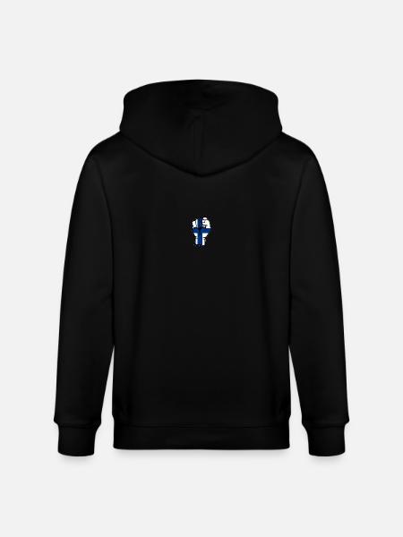 Finland Flag Fist Hand Symbol - Stanley/Stella CULTIVATOR  Unisex Organic Hooded Jacket - black