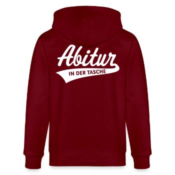 Abitur – In Der Tasche (Abiturient / Abi / White) - Stanley/Stella Unisex Bio-Kapuzenjacke CULTIVATOR  - Burgunderrot - Hinten - Anna (173cm)