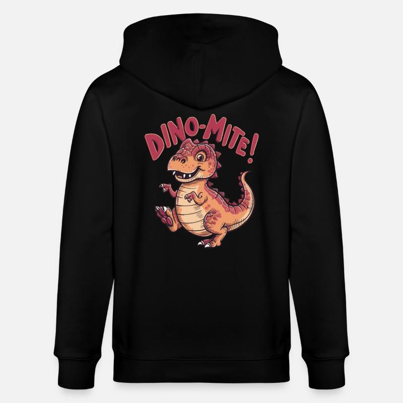 Dino mit lustiges Kinder Design - Stanley/Stella Unisex Bio-Kapuzenjacke CULTIVATOR  - Schwarz