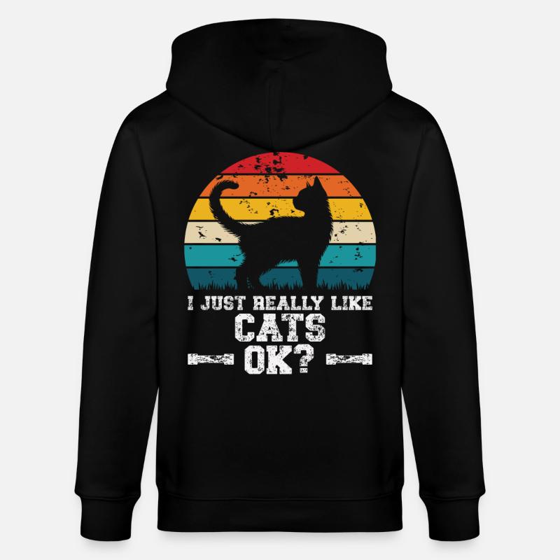 J’aime beaucoup les chats - Veste à capuche bio CULTIVATOR Stanley/Stella Unisexe - noir