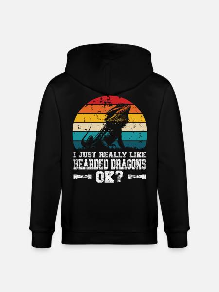 I like bearded dragons - Stanley/Stella CULTIVATOR  Unisex Organic Hooded Jacket - black