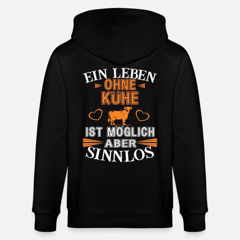 Une vie sans vaches - Veste à capuche bio CULTIVATOR Stanley/Stella Unisexe - noir