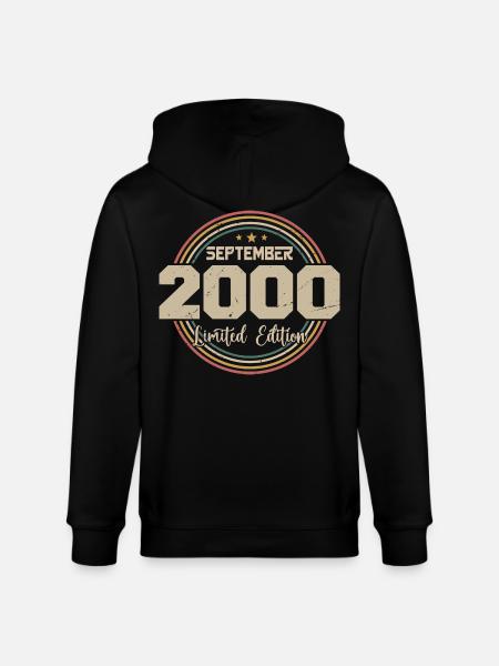 September Birthday Gift 2000 - Stanley/Stella CULTIVATOR Unisex Organic Hooded Jacket - black