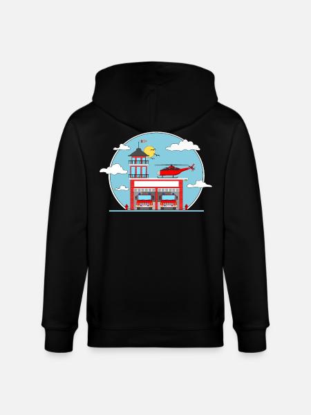 Fire station without lettering - Stanley/Stella CULTIVATOR  Unisex Organic Hooded Jacket - black