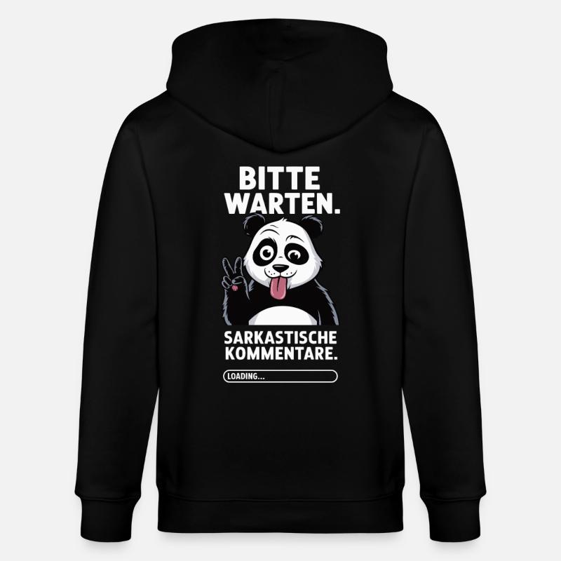 Sarkastischer Panda - Stanley/Stella Unisex Bio-Kapuzenjacke CULTIVATOR  - Schwarz