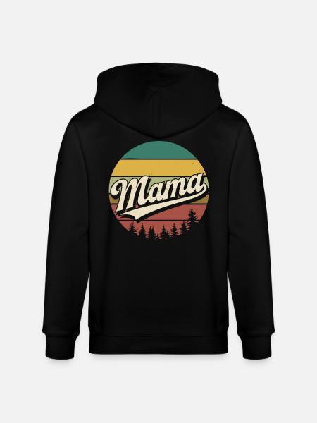Mama Retro Sunset Logo - Stanley/Stella CULTIVATOR Unisex Organic Hooded Jacket - black