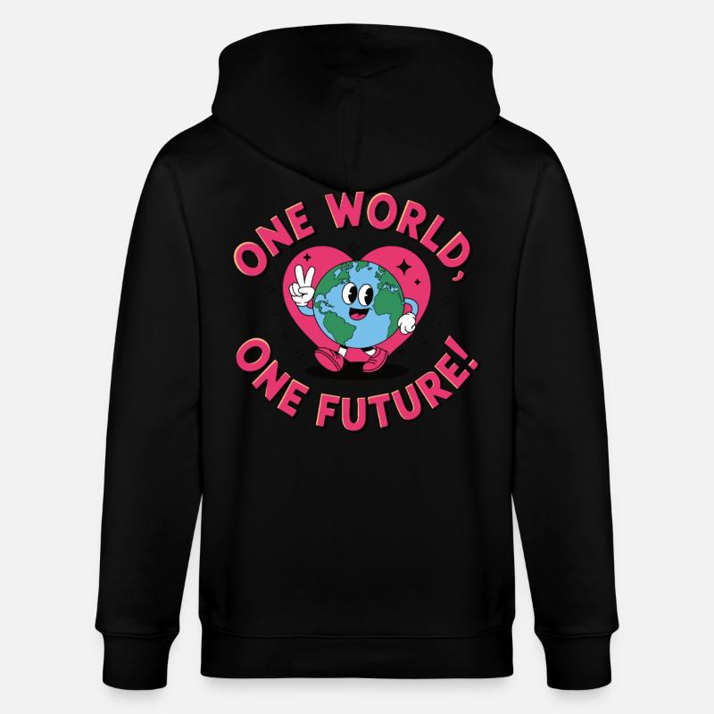 One World, One Future - Stanley/Stella Unisex Bio-Kapuzenjacke CULTIVATOR  - Schwarz
