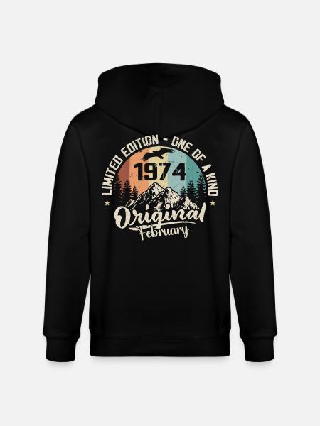 February 1974 - Gift February 1974 - Stanley/Stella CULTIVATOR Unisex Organic Hooded Jacket - black