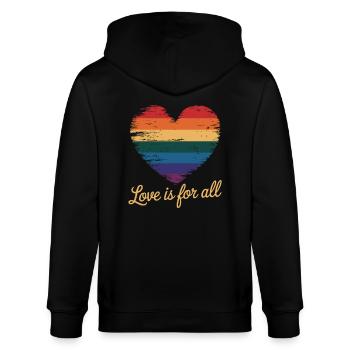 L’amour est pour tous - Veste à capuche bio CULTIVATOR Stanley/Stella Unisexe - noir - Dos - Anna (173cm)