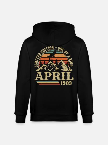 Best Birthday Gift April 1983 - Stanley/Stella CULTIVATOR  Unisex Organic Hooded Jacket - black