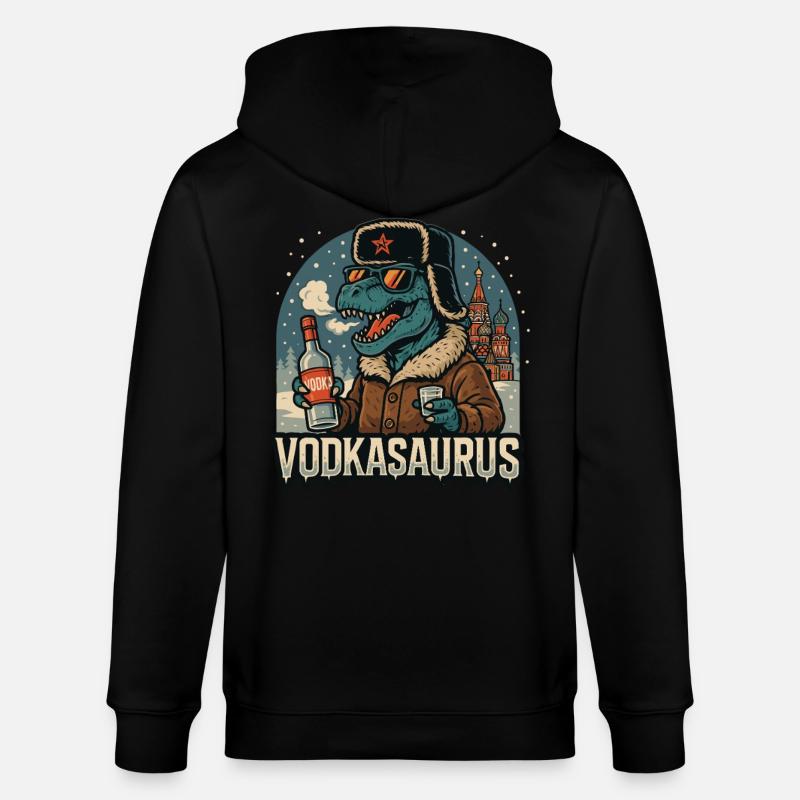 Vodkasaurus - Stanley/Stella Unisex Bio-Kapuzenjacke CULTIVATOR  - Schwarz