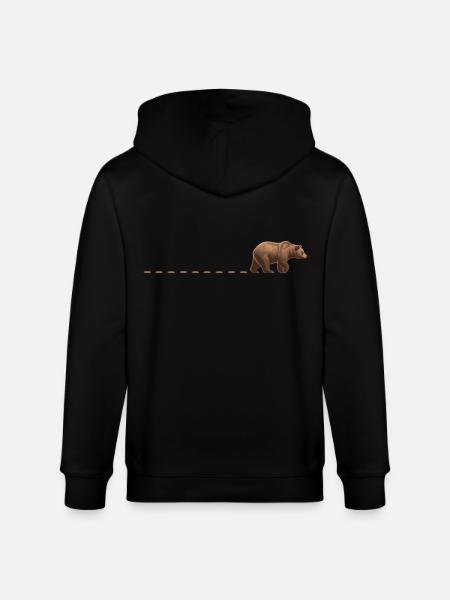 Karhun jäljet Ruskean karhun jäljet Karhun harmaakarhut - Stanley/Stella CULTIVATOR unisex vetoketjullinen luomuhuppari - musta