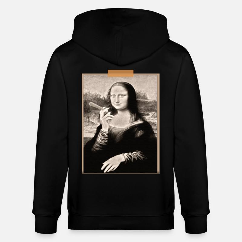 T shirt Mona Lisa Cigarette Modernisée - Veste à capuche bio CULTIVATOR Stanley/Stella Unisexe - noir
