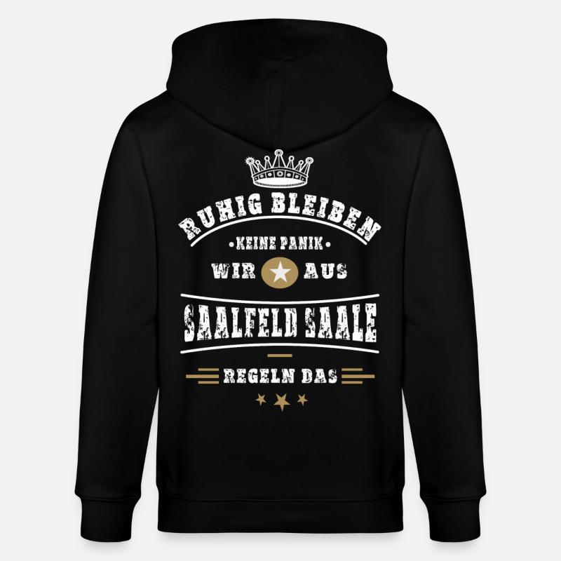Saalfeld, Thüringen - Stanley/Stella Unisex Bio-Kapuzenjacke CULTIVATOR  - Schwarz