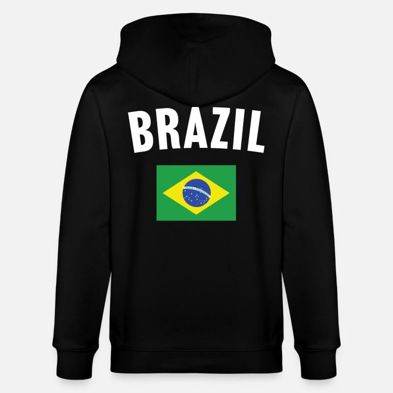 Drapeau du Brésil - Veste à capuche bio CULTIVATOR Stanley/Stella Unisexe - noir
