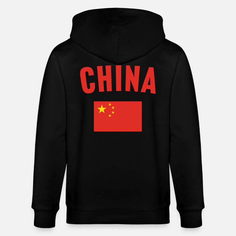 Drapeau de la Chine - Veste à capuche bio CULTIVATOR Stanley/Stella Unisexe - noir