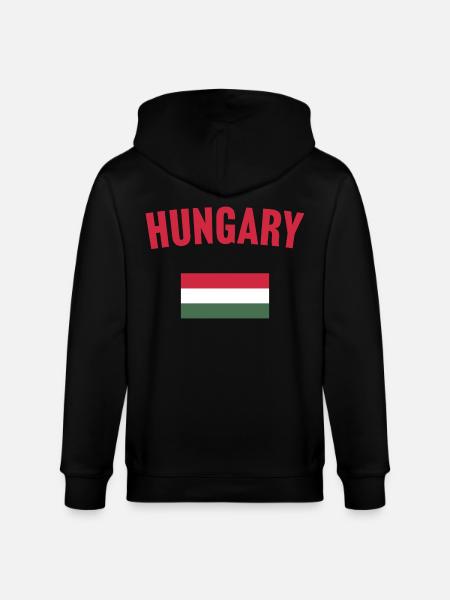 Hungary Flag - Stanley/Stella CULTIVATOR  Unisex Organic Hooded Jacket - black