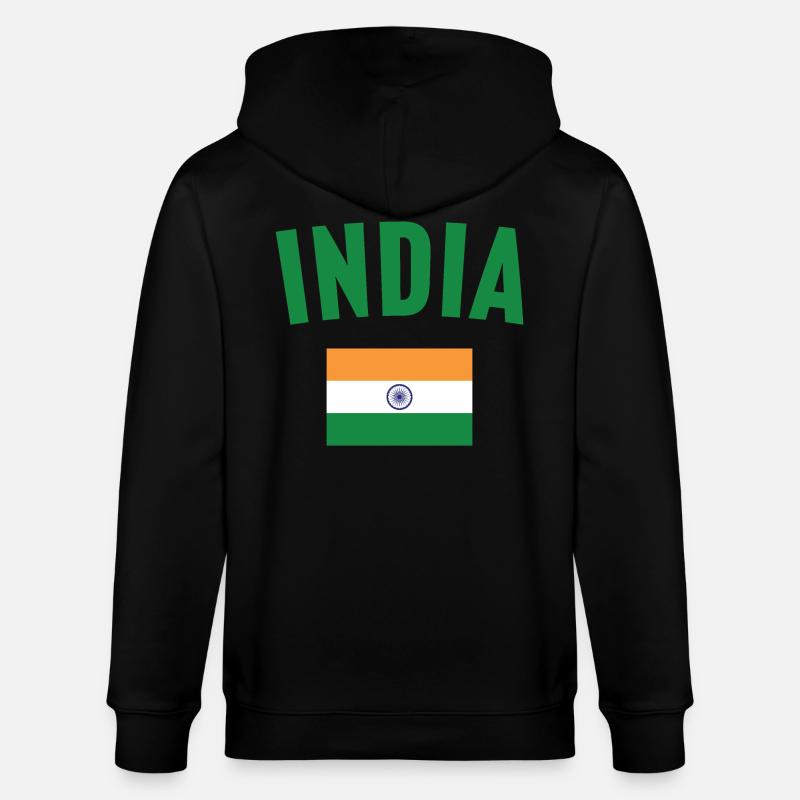 Drapeau de l’Inde - Veste à capuche bio CULTIVATOR Stanley/Stella Unisexe - noir