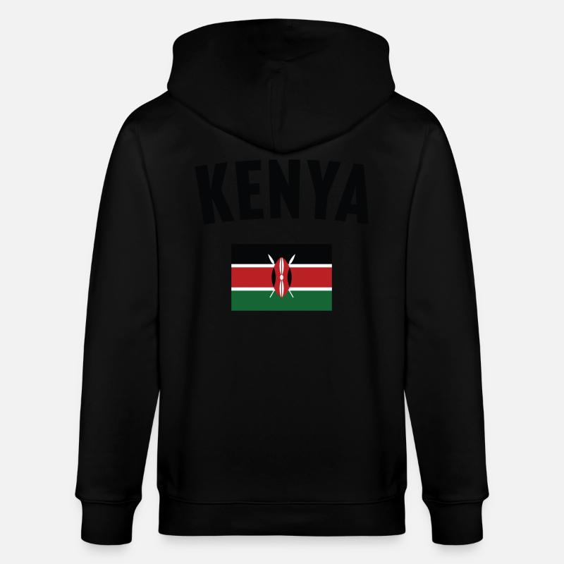 Drapeau du Kenya - Veste à capuche bio CULTIVATOR Stanley/Stella Unisexe - noir