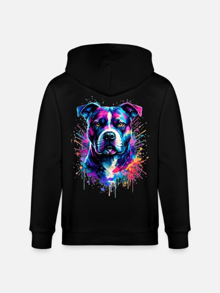 American Staffordshire Terrier - Stanley/Stella CULTIVATOR Unisex Organic Hooded Jacket - black