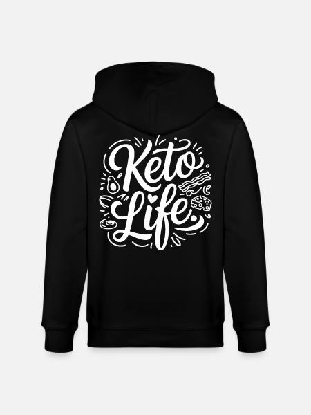 Keto Life Doodle - Stanley/Stella CULTIVATOR Unisex Organic Hooded Jacket - black
