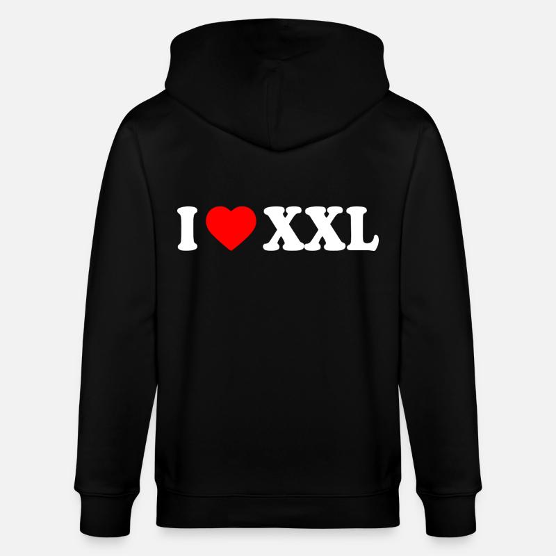 I love xxl - Stanley/Stella CULTIVATOR  Unisex Organic Hooded Jacket - black