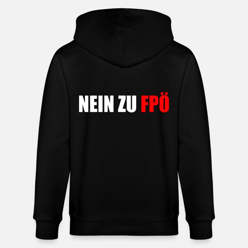 Nein zu fpö - Stanley/Stella Unisex Bio-Kapuzenjacke CULTIVATOR  - Schwarz