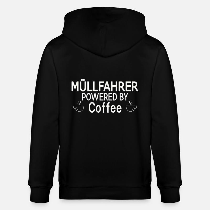 Müllfahrer Powered By Coffee - Stanley/Stella Unisex Bio-Kapuzenjacke CULTIVATOR  - Schwarz
