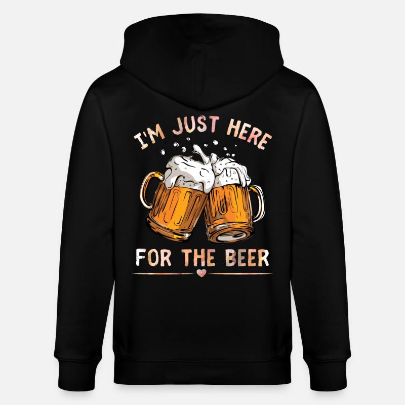 Biertrinker lustiger Spruch, Biergläser - Stanley/Stella Unisex Bio-Kapuzenjacke CULTIVATOR  - Schwarz