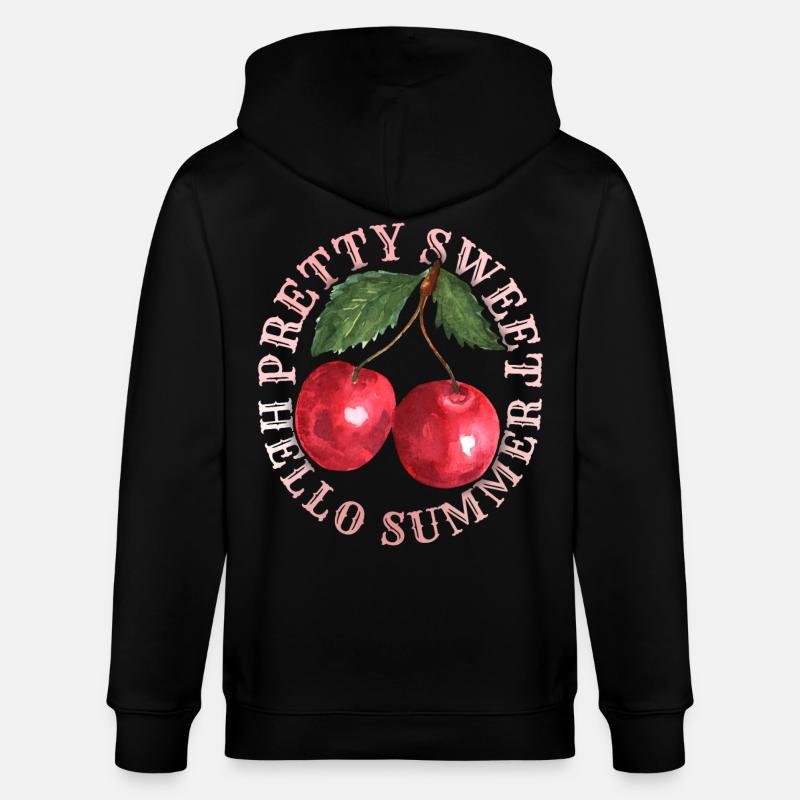 Kirsche, Cherry-Fruit Kirsche-Cherry Sommer-Spruch - Stanley/Stella Unisex Bio-Kapuzenjacke CULTIVATOR  - Schwarz