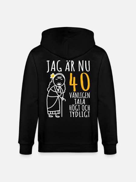 40-årsdag gave 40 år present till 40 årig kvinna - Ekologisk luvjacka CULTIVATOR unisex från Stanley/Stella - svart