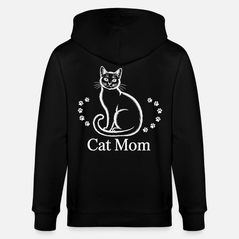 Fière maman chat - Veste à capuche bio CULTIVATOR Stanley/Stella Unisexe - noir