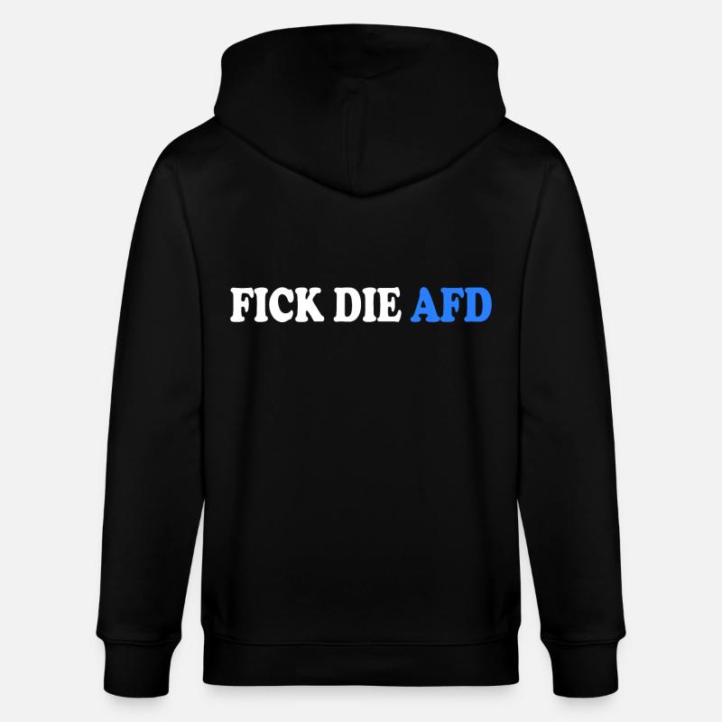 Fick die afd - Stanley/Stella Unisex Bio-Kapuzenjacke CULTIVATOR  - Schwarz