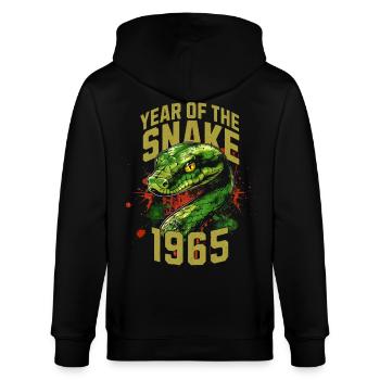 1965 Année du Serpent Astrologie Chinoise - Veste à capuche bio CULTIVATOR Stanley/Stella Unisexe - noir - Dos - Anna (173cm)