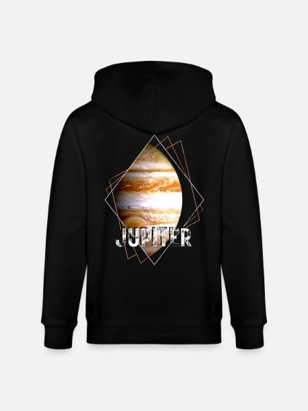 Jupiter Planet Solar System - Stanley/Stella CULTIVATOR Unisex Organic Hooded Jacket - black