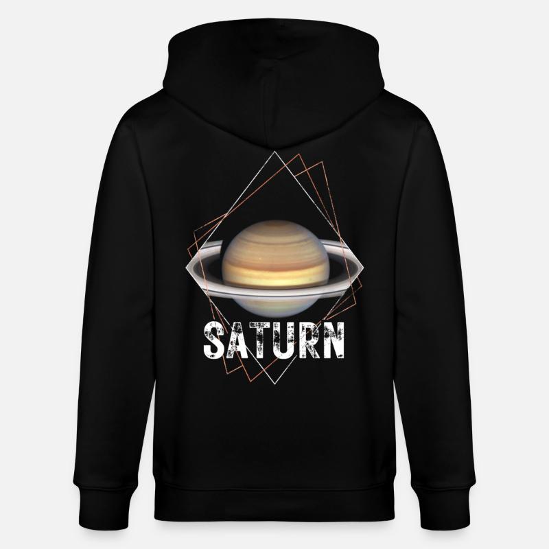 Saturne, planète, système solaire - Veste à capuche bio CULTIVATOR Stanley/Stella Unisexe - noir