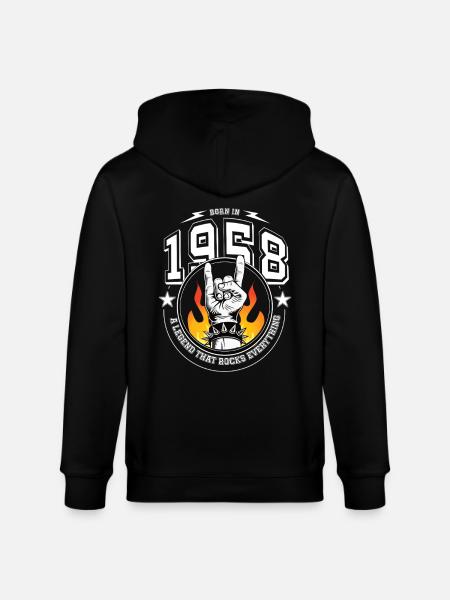 1958 Birthday, rocks everything - Stanley/Stella CULTIVATOR  Unisex Organic Hooded Jacket - black