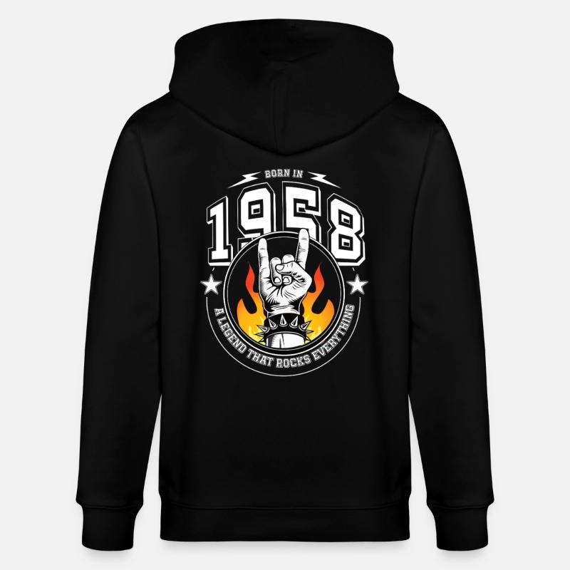 1958 Anniversaire, tout bascule - Veste à capuche bio CULTIVATOR Stanley/Stella Unisexe - noir