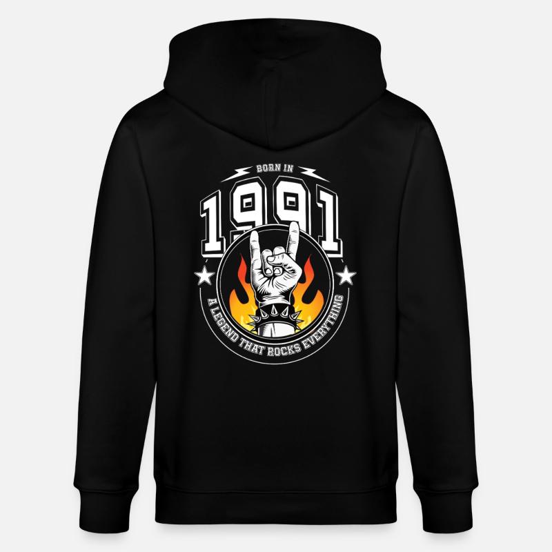 1991 Anniversaire, tout bascule - Veste à capuche bio CULTIVATOR Stanley/Stella Unisexe - noir
