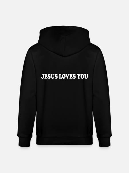 Jesus loves you - Stanley/Stella CULTIVATOR  Unisex Organic Hooded Jacket - black