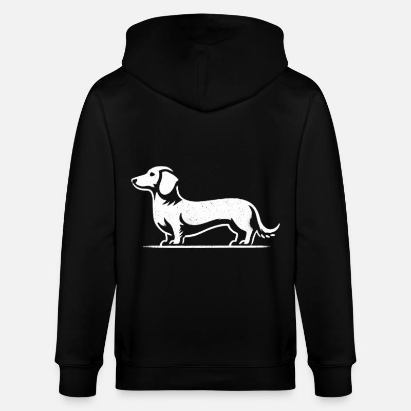 Teckel Teckel Silhouette Chien - Veste à capuche bio CULTIVATOR Stanley/Stella Unisexe - noir