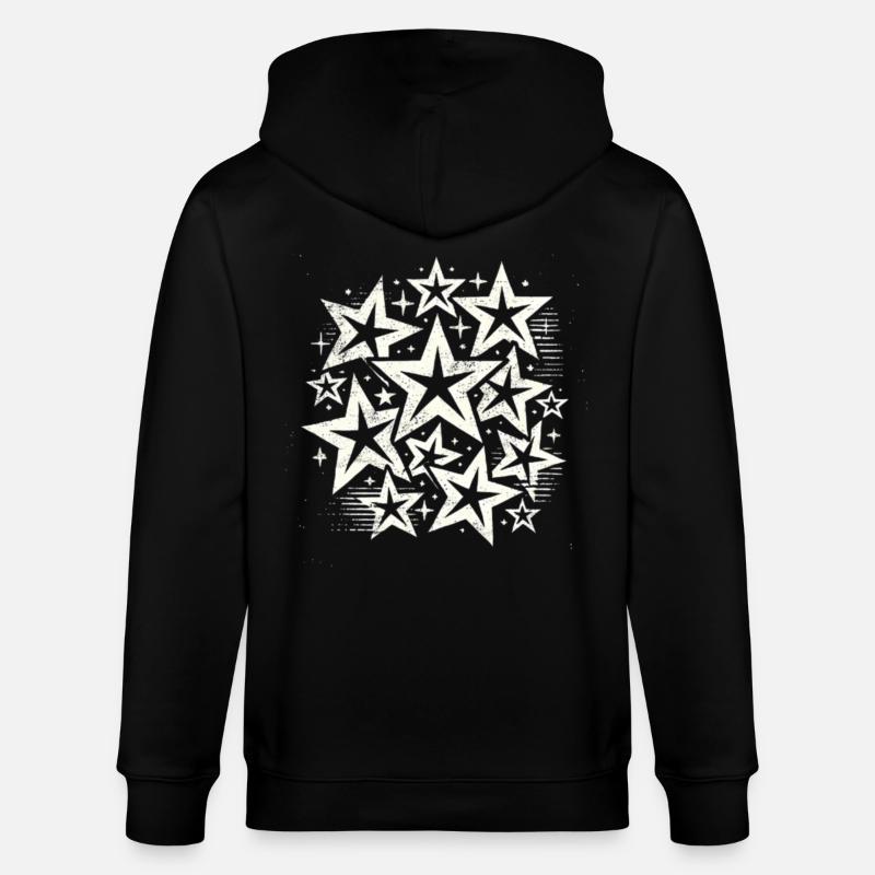 Sterne Gestirn Sternchen Geschenk Sternenhimmel - Stanley/Stella Unisex Bio-Kapuzenjacke CULTIVATOR  - Schwarz
