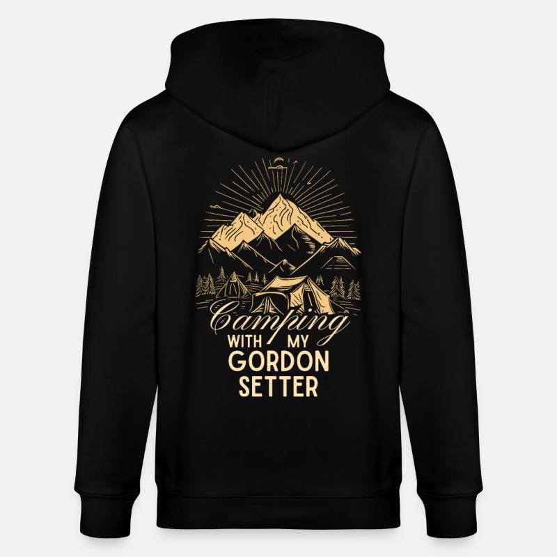 Gordon Setter Camping - Stanley/Stella Unisex Bio-Kapuzenjacke CULTIVATOR  - Schwarz