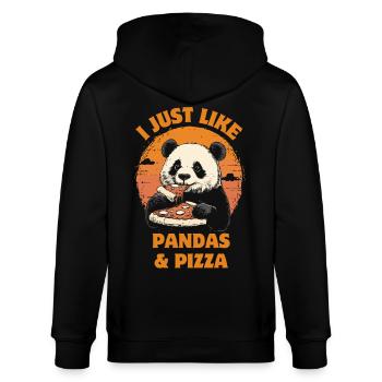 Panda mange de la pizza - Veste à capuche bio CULTIVATOR Stanley/Stella Unisexe - noir - Dos - Anna (173cm)