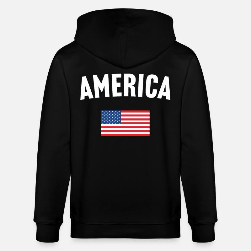 Drapeau de l’Amérique - Veste à capuche bio CULTIVATOR Stanley/Stella Unisexe - noir