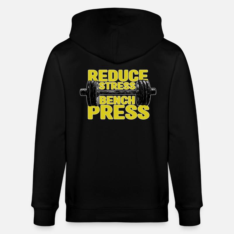 Reduce stress bench press - Stanley/Stella CULTIVATOR  Unisex Organic Hooded Jacket - black
