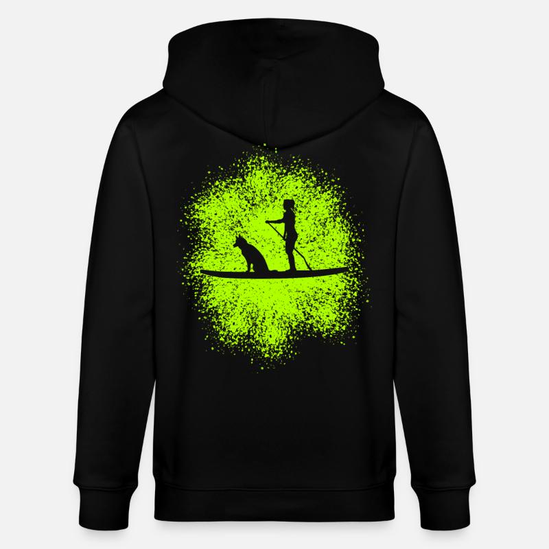 Stand Up Paddle avec chien - Veste à capuche bio CULTIVATOR Stanley/Stella Unisexe - noir